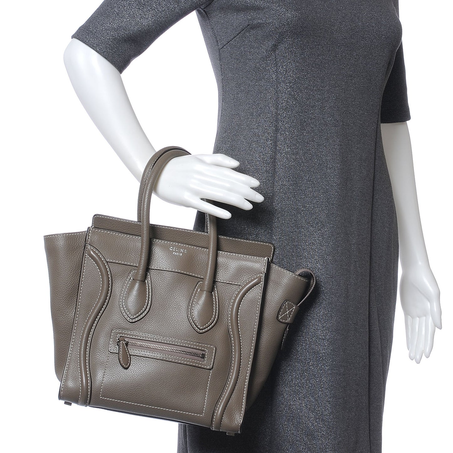 Drummed Calfskin Micro Luggage Souris