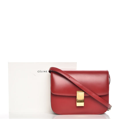 Celine Box Calfskin Medium Classic Box Flap Bag Red 8 of 8