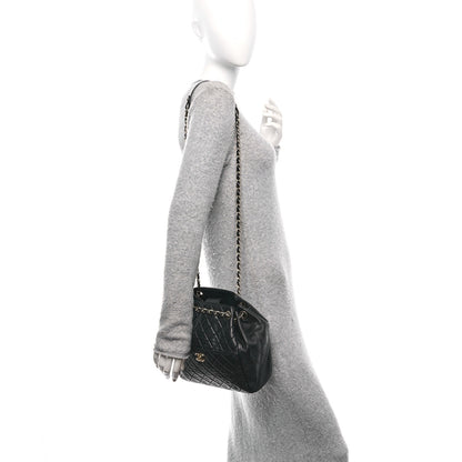 Chanel Lambskin Quilted Drawstring Bag Black 2 of 10