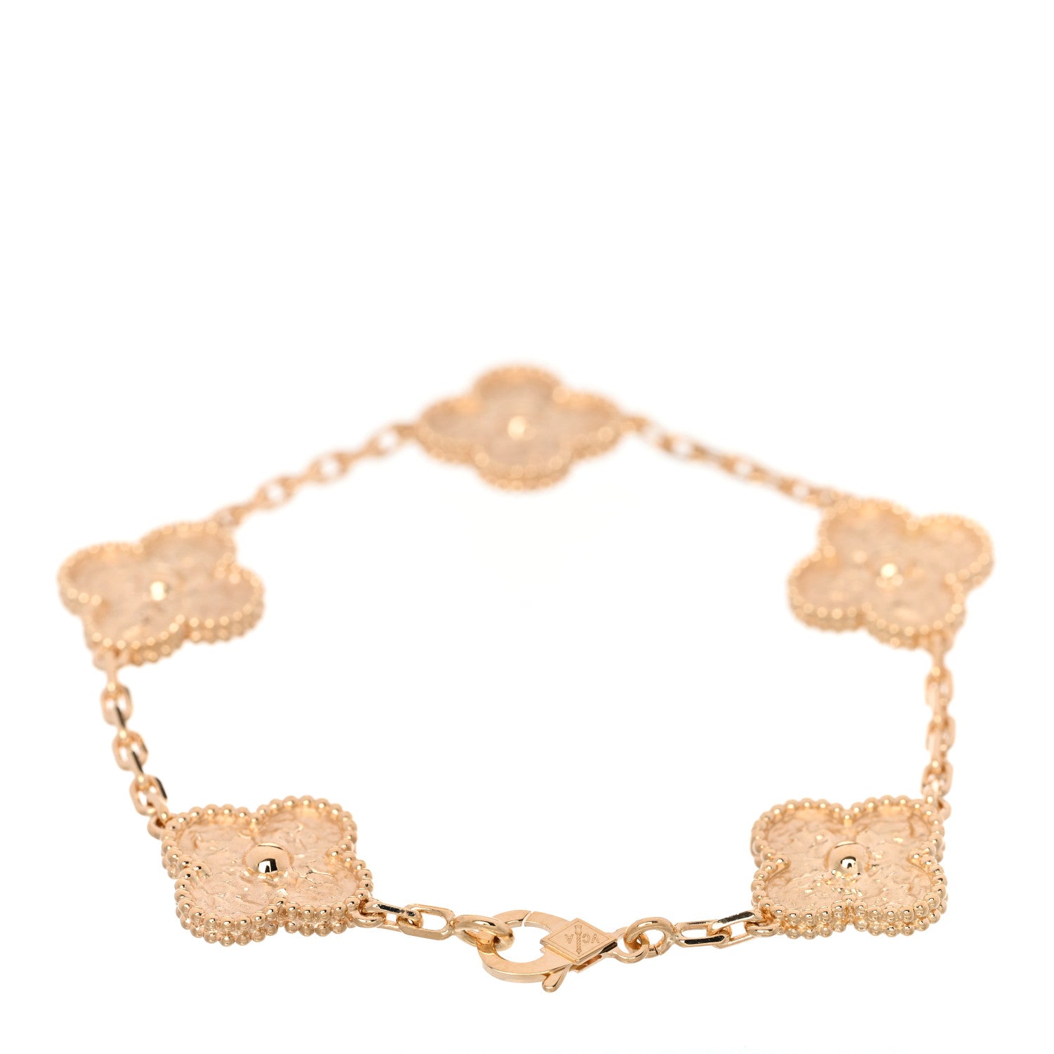 Van Cleef & Arpels 18K Yellow Gold 5 Motifs Vintage Alhambra Bracelet 2 of 4