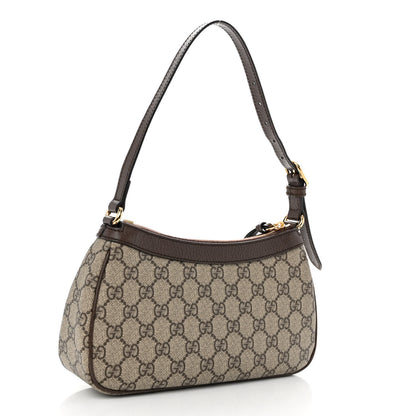 Gucci GG Supreme Monogram Textured Dollar Calfskin Small Ophidia Hobo Beige Ebony New Acero 3 of 12