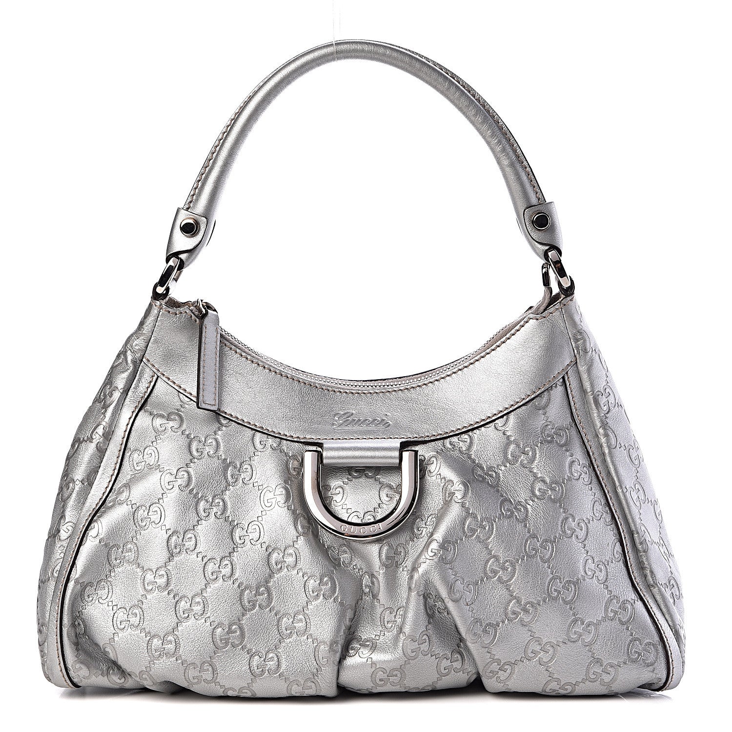 Gucci Metallic Guccissima Medium D Gold Hobo Silver 1 of 13