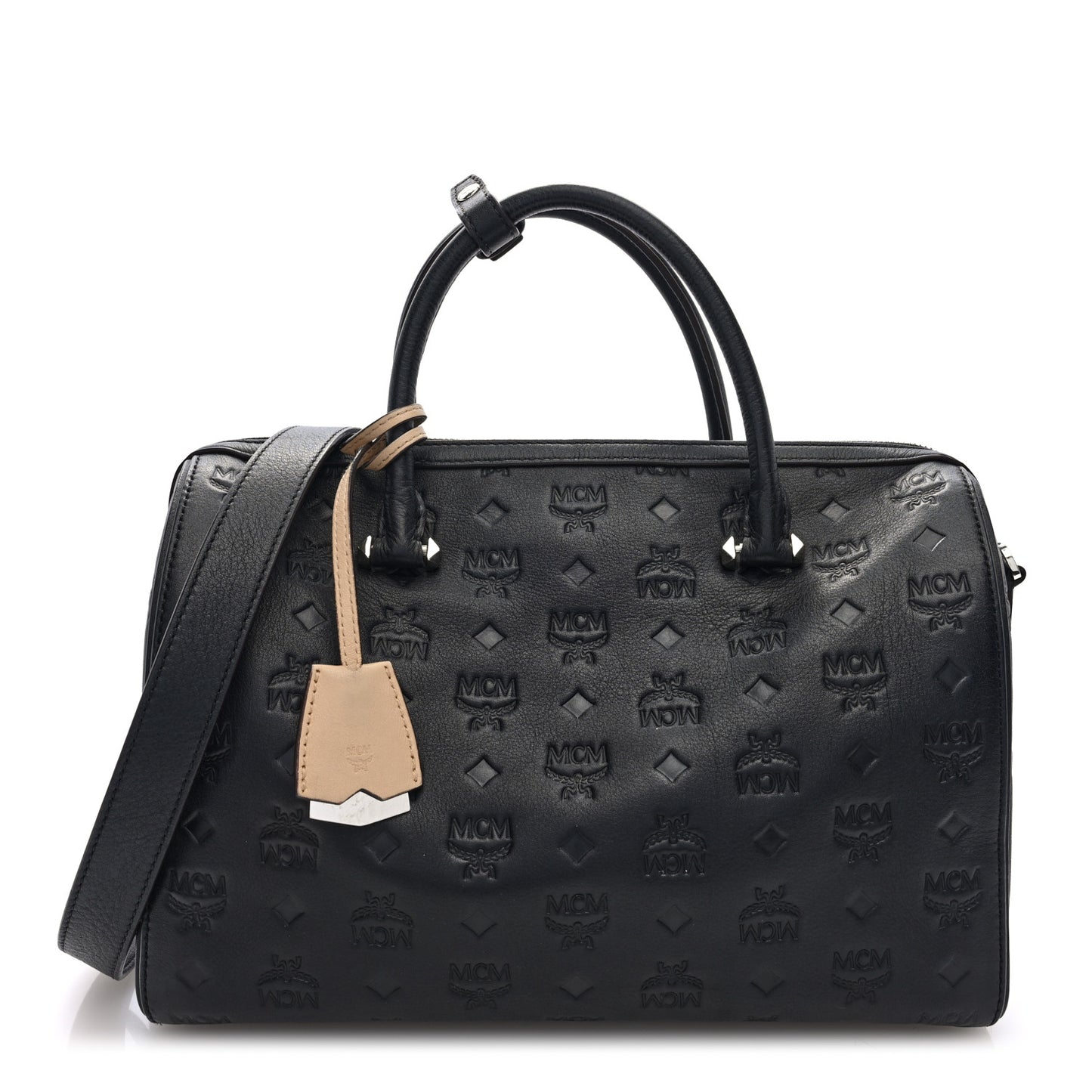 Calfskin Ottomar Monogram Essential Boston Bag Black