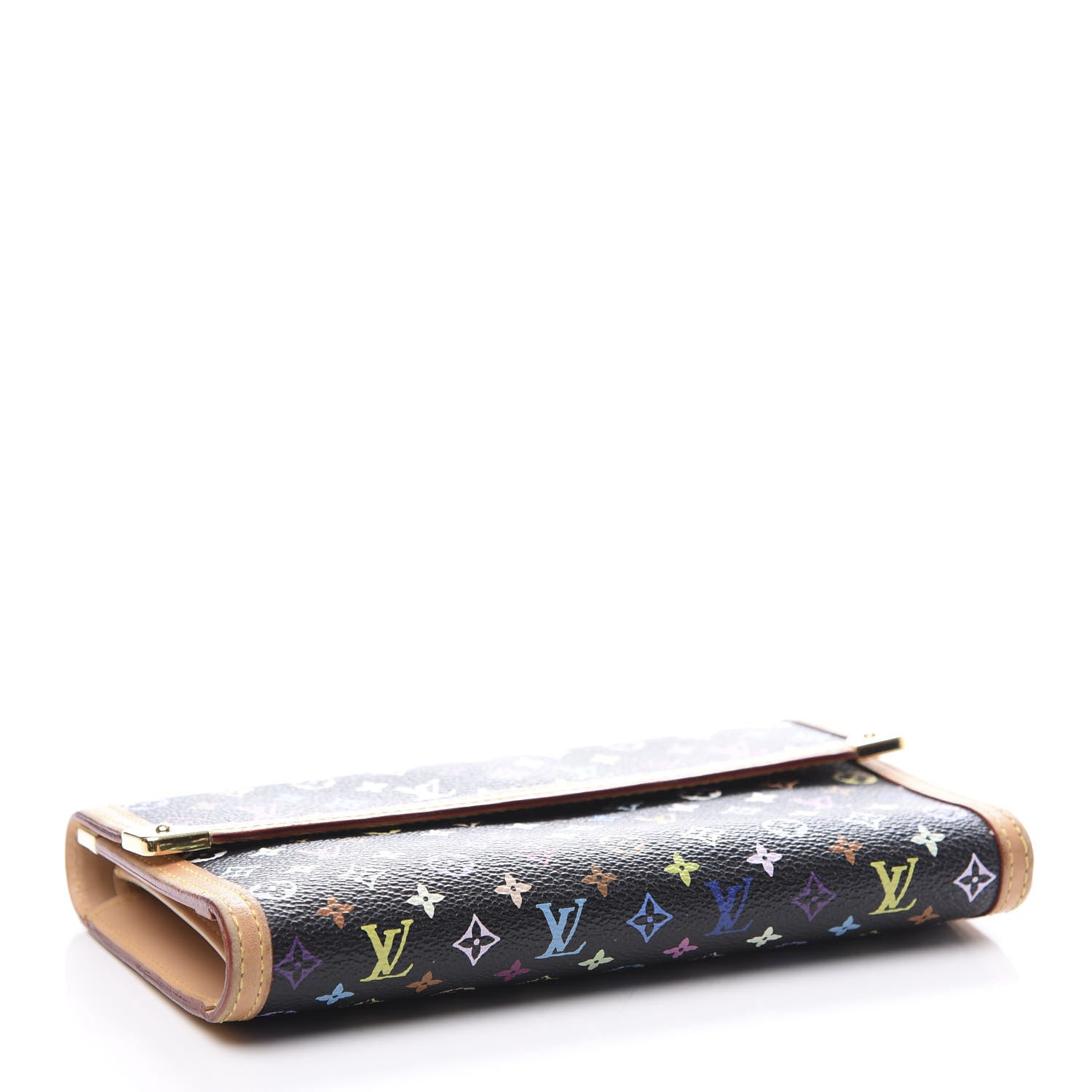 Louis Vuitton Monogram Multicolor Porte Tresor International Wallet Black 3 of 10