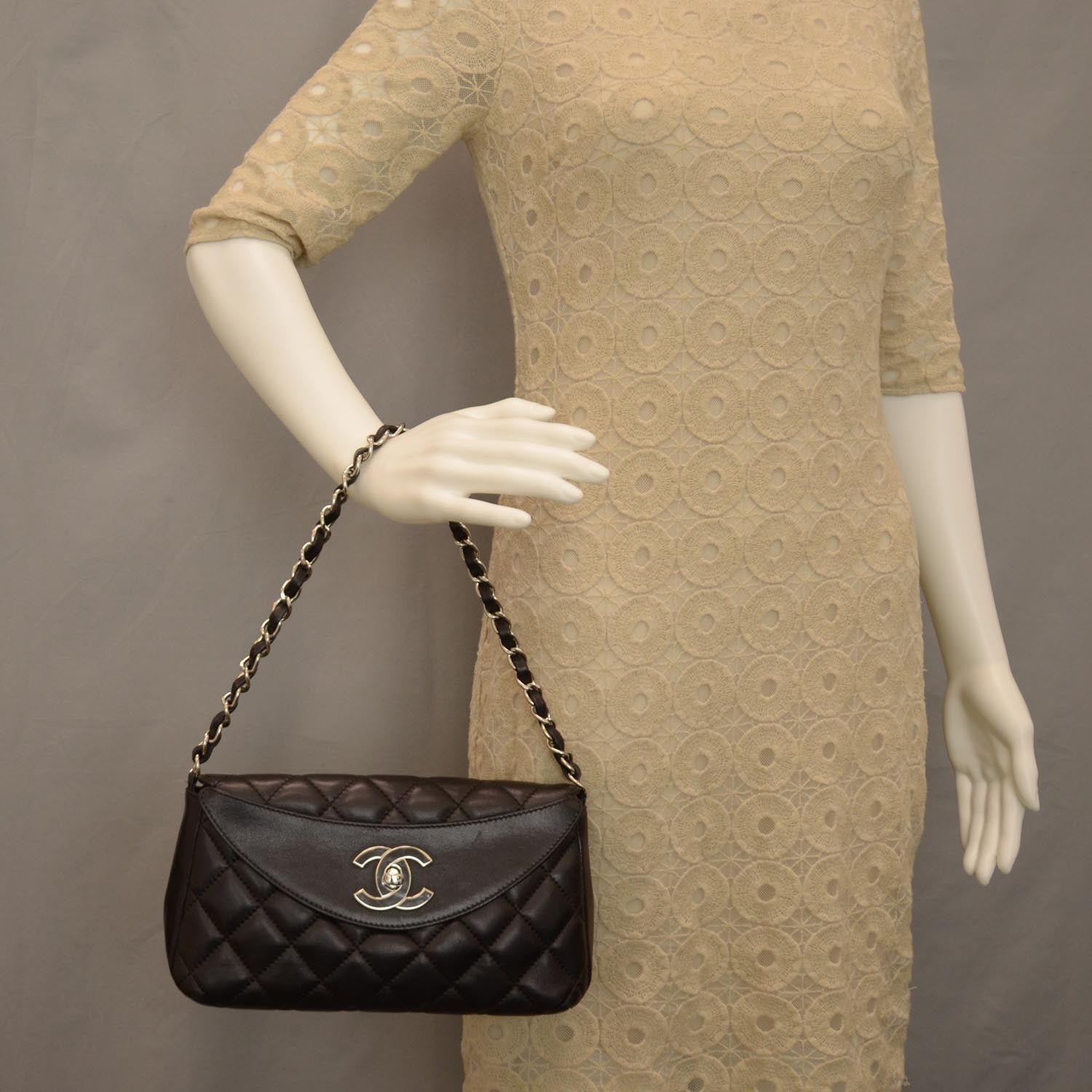 Chanel Lambskin Quilted CC Turnlock Flap Shoulder Bag Black 2 of 9