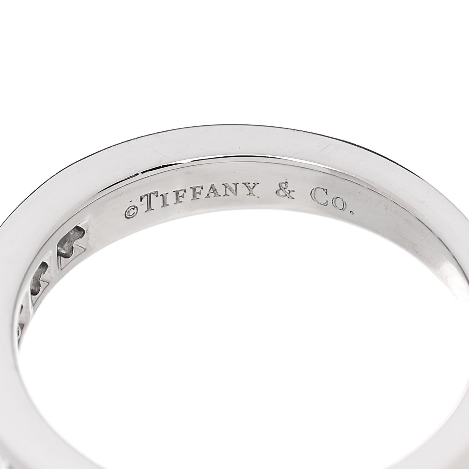 Tiffany Platinum .27ctw Diamond 3mm Half Circle Wedding Band Ring 46 3.75 4 of 5