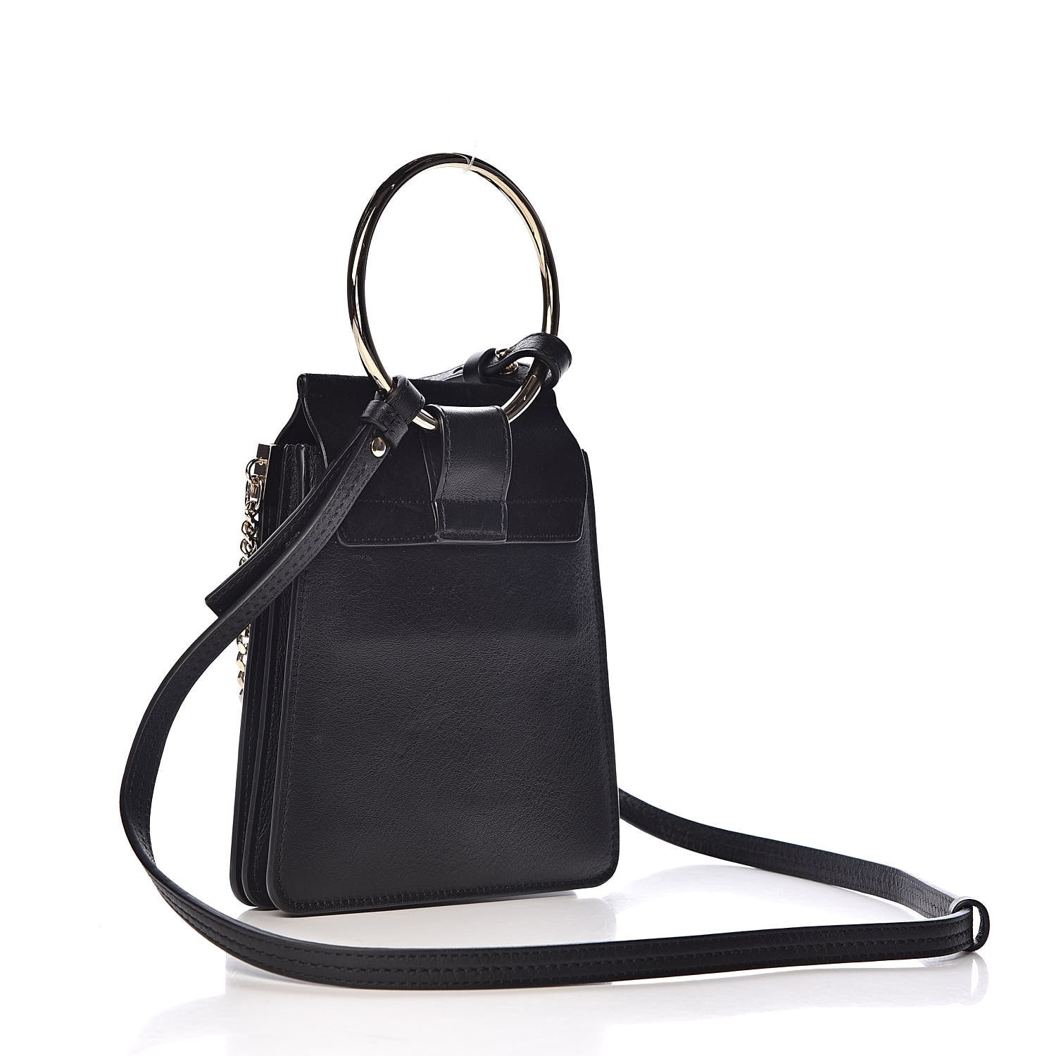 Chloe Suede Calfskin Mini Faye Bracelet Bag Black 3 of 10