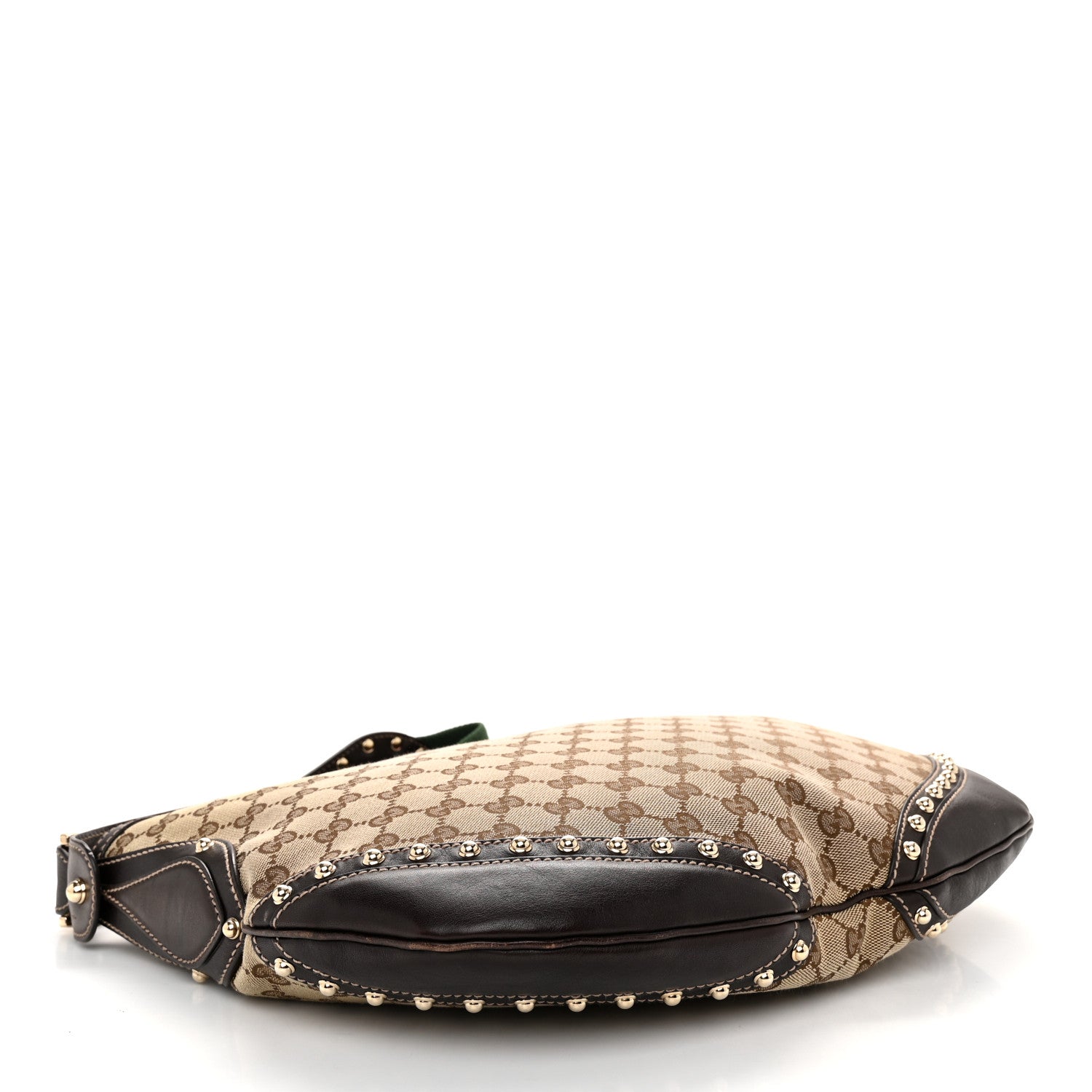 Gucci Monogram Web Studded Pelham Shoulder Bag Dark Brown 4 of 10