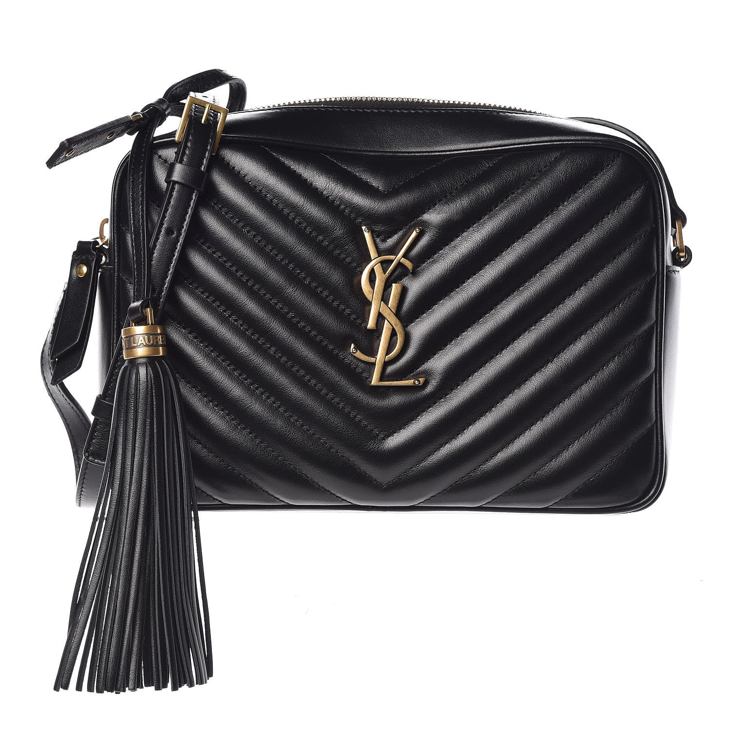 Saint Laurent Calfskin Matelasse Monogram Lou Camera Bag Black 1 of 7