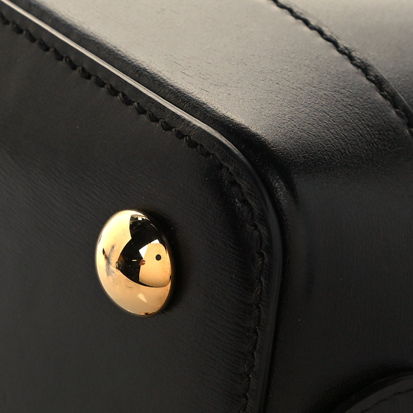 Boarded Plutone Calfskin Small Horsebit 1955 Top Handle Bag Black