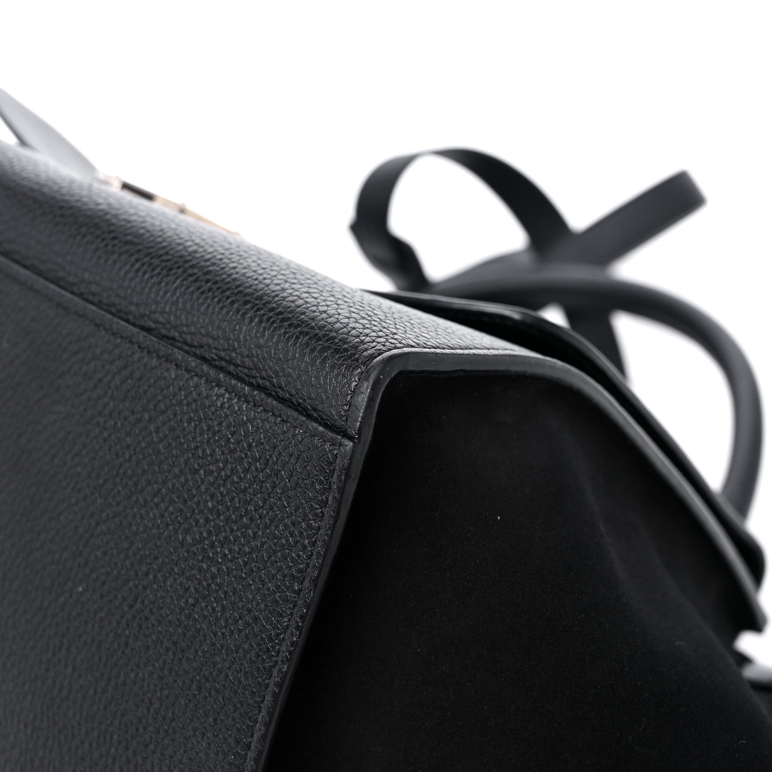 Celine Drummed Calfskin Suede Medium Trapeze Black 8 of 13