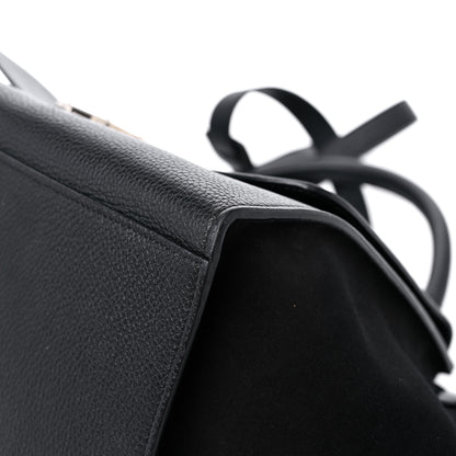 Celine Drummed Calfskin Suede Medium Trapeze Black 8 of 13