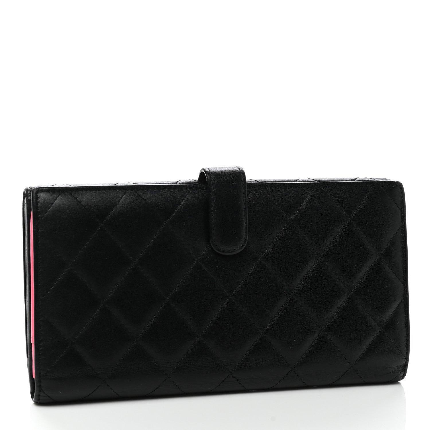 Chanel Calfskin Quilted Cambon Long Double Wallet Black 3 of 12