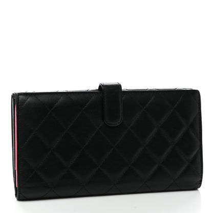 Chanel Calfskin Quilted Cambon Long Double Wallet Black 3 of 12