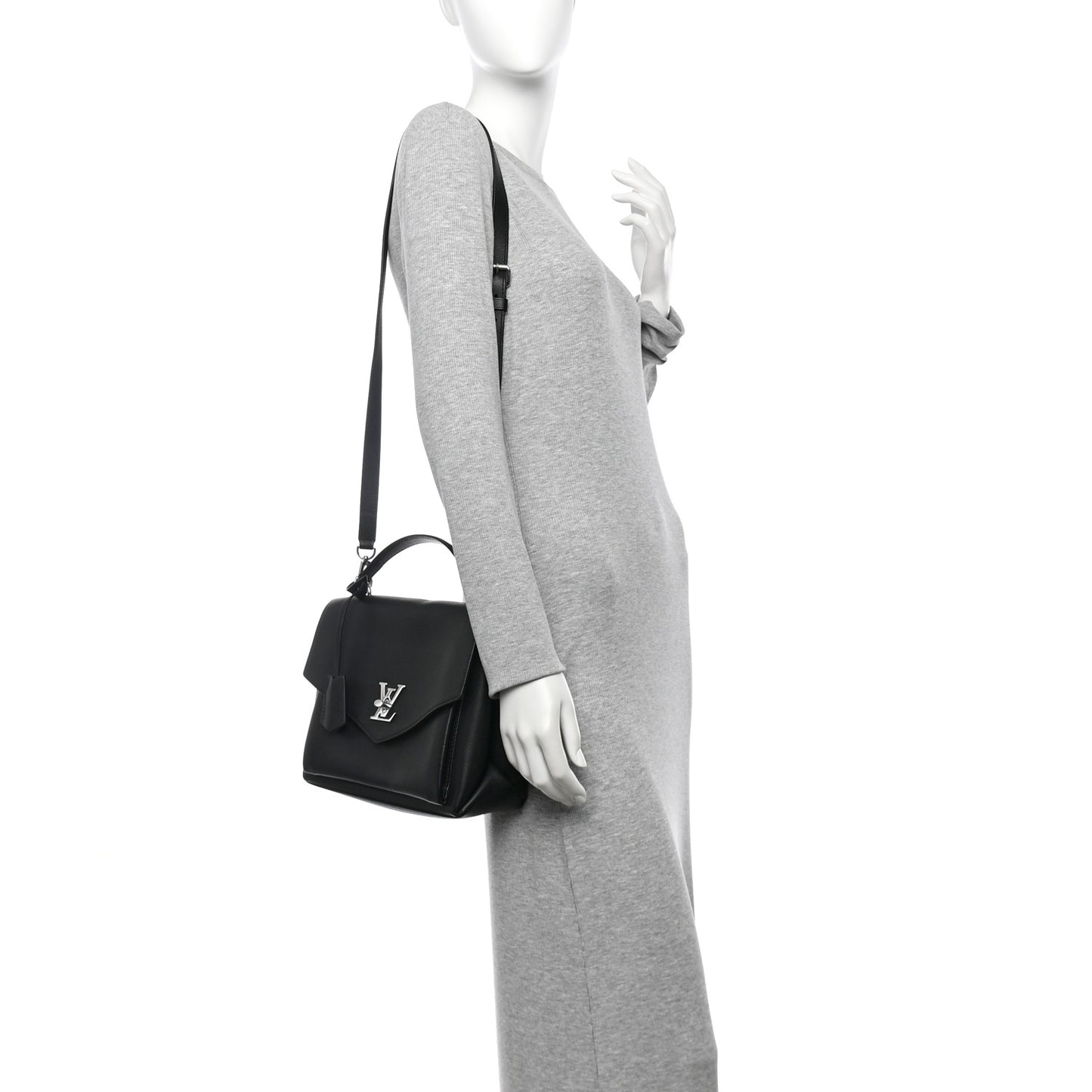 Soft Calfskin My Lockme Top Handle Black