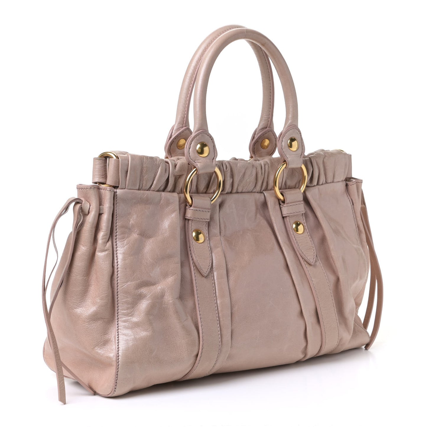 Vitello Shine Top Handle Satchel Mughetto