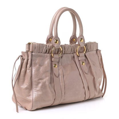 Miu Miu Vitello Shine Top Handle Satchel Mughetto 3 of 16