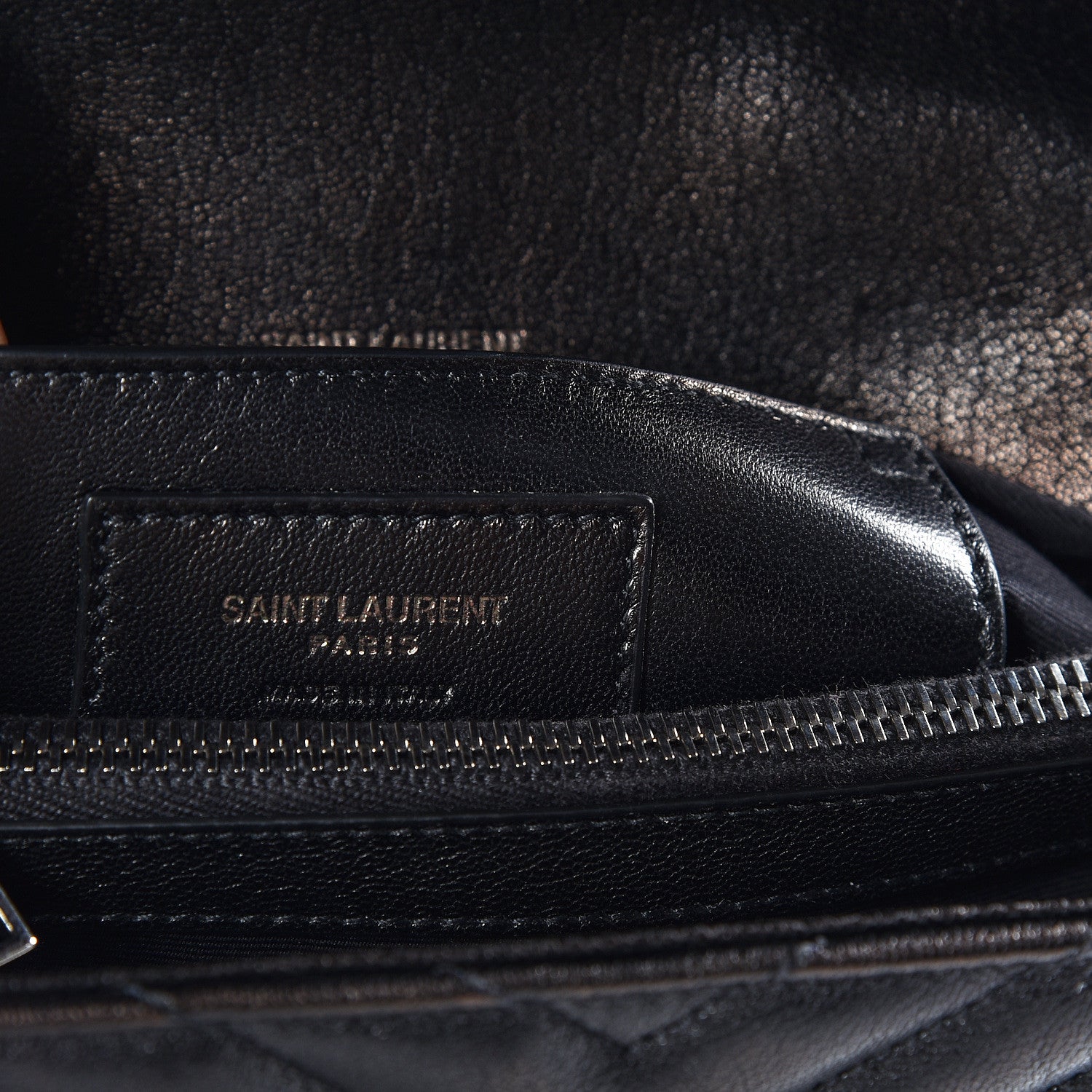 Saint Laurent Sheepskin Matelasse Chevron Monogram Medium College Bag Black 10 of 11