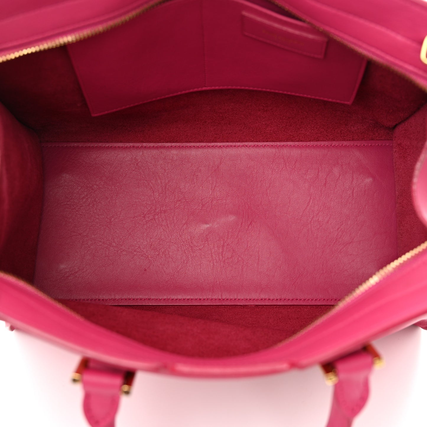 Calfskin Small Classic Y Cabas Fuchsia