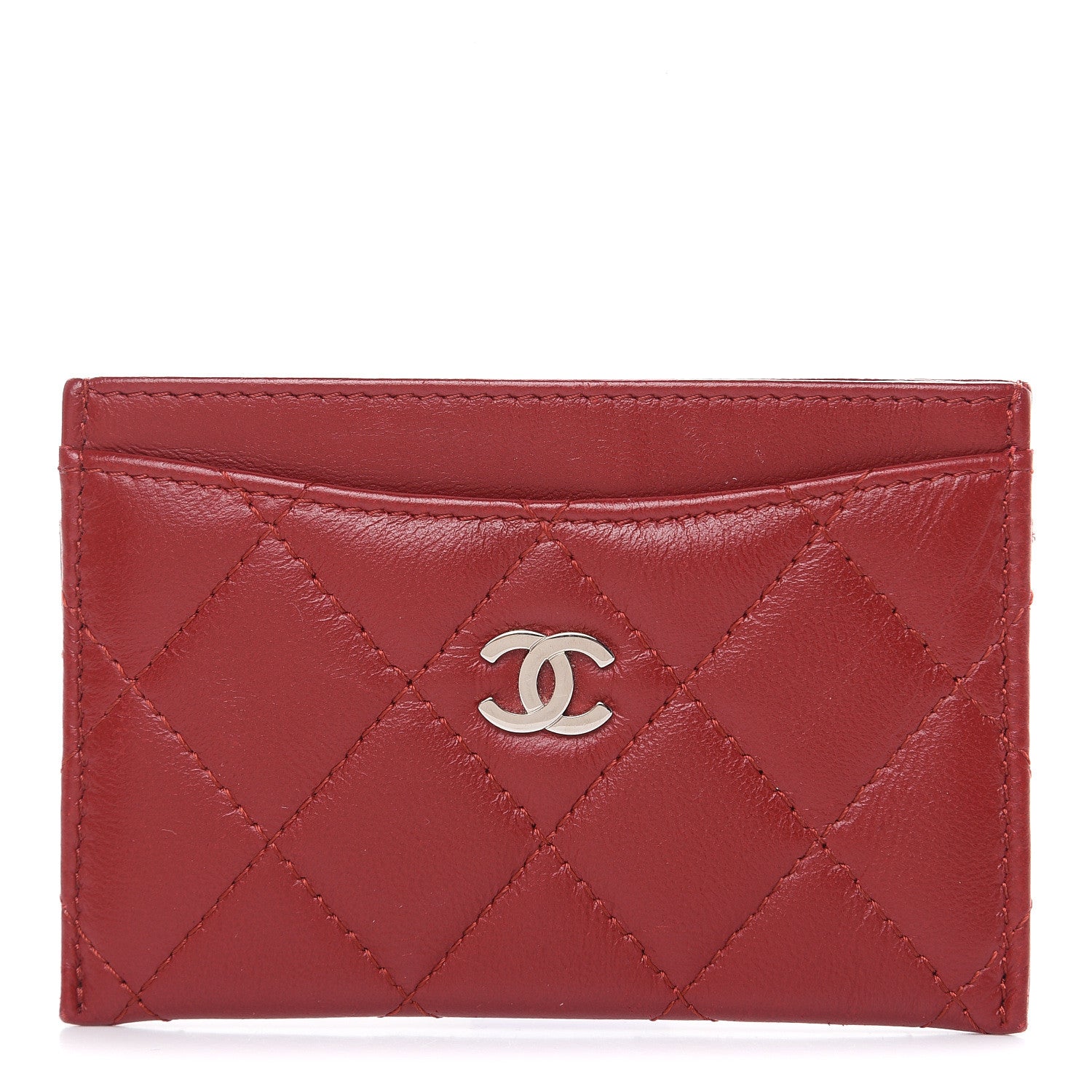 Chanel Lambskin Quilted Card Holder Red 1 of 11