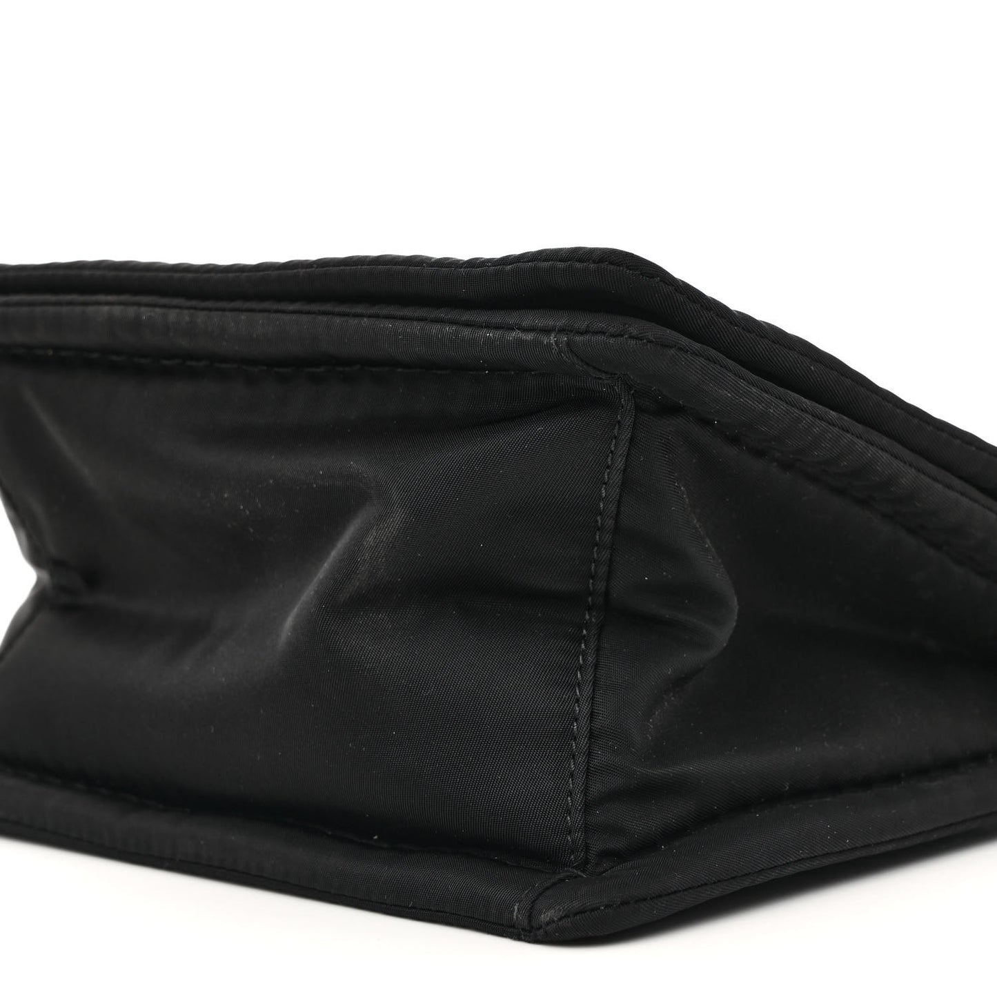 Tessuto Nylon Crystal Chain Flap Shoulder Bag Black