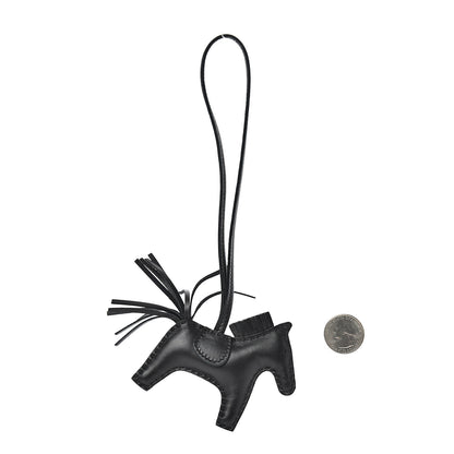 Hermes Milo Lambskin Grigri Rodeo Horse Bag Charm PM So Black 2 of 5