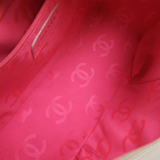 Calfskin Quilted Large Cambon Bowler White Black