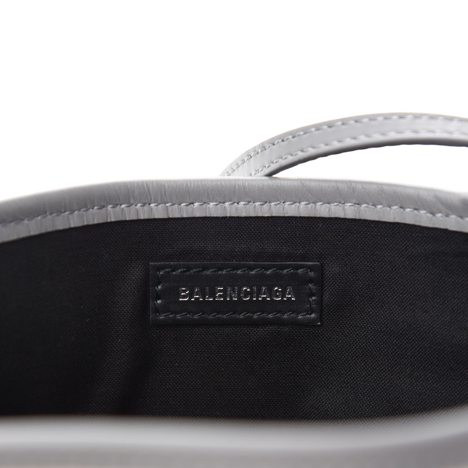 Balenciaga Cotton Canvas Calfskin Navy Cabas XS Grey 8 of 10