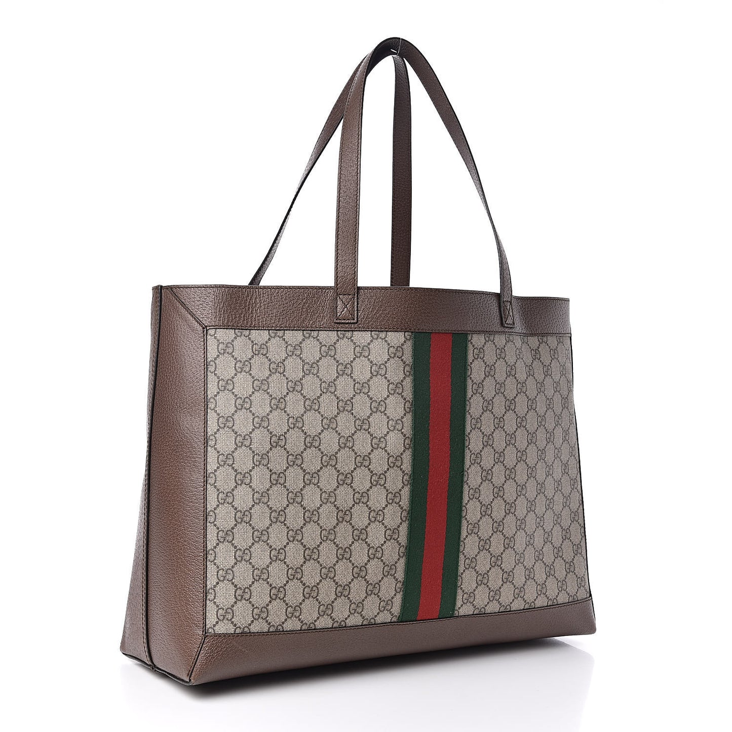 GG Supreme Monogram Web Ophidia Tote Brown