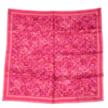 Louis Vuitton Silk Monogram Ikat Summer Square Scarf Rose Indien 2 of 5