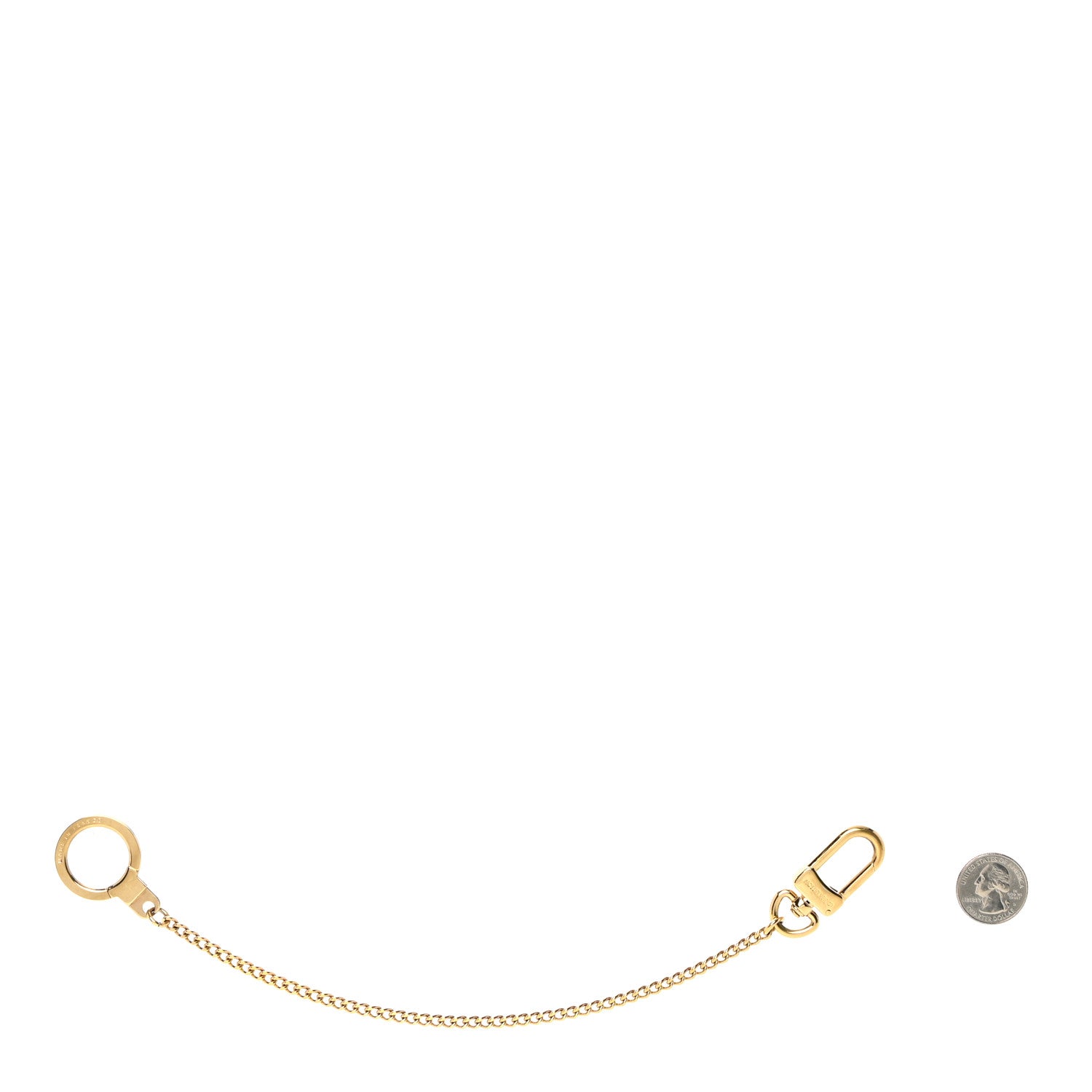 Louis Vuitton Metal Pochette Extender Key Ring Chain Gold 2 of 4