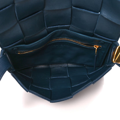 Bottega Veneta Grained Calfskin Maxi Intrecciato Cassette Crossbody Bag Deep Blue 5 of 12