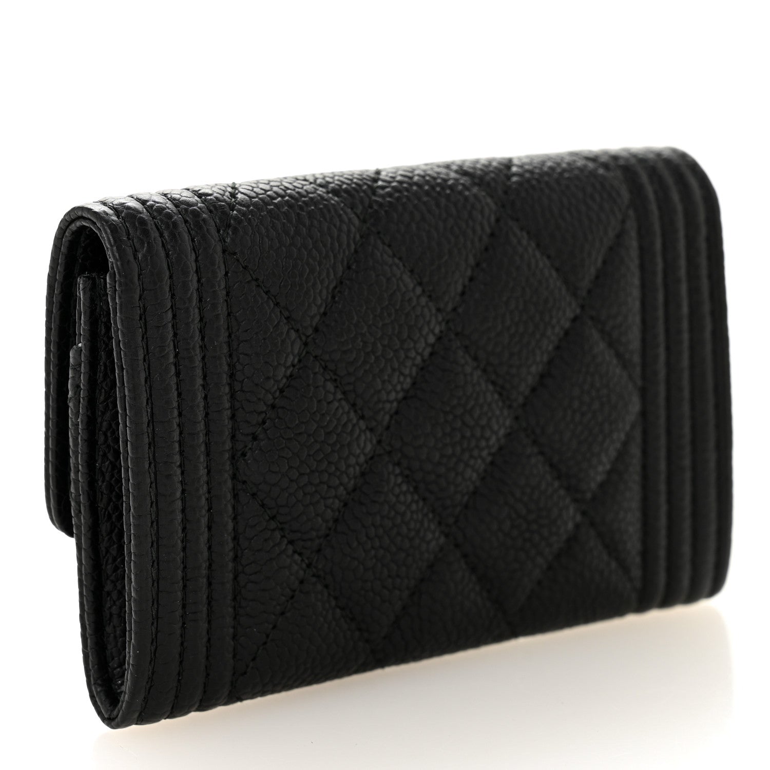 Chanel Caviar Quilted Boy Flap Card Holder Black 2 of 8