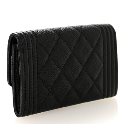 Chanel Caviar Quilted Boy Flap Card Holder Black 2 of 8