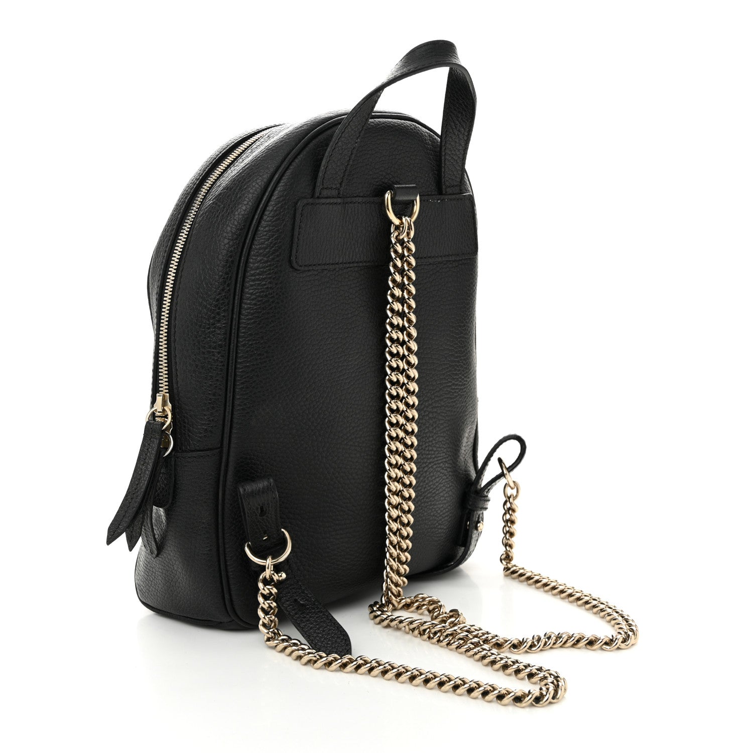 Gucci Pebbled Calfskin Soho Chain Backpack Black 3 of 12