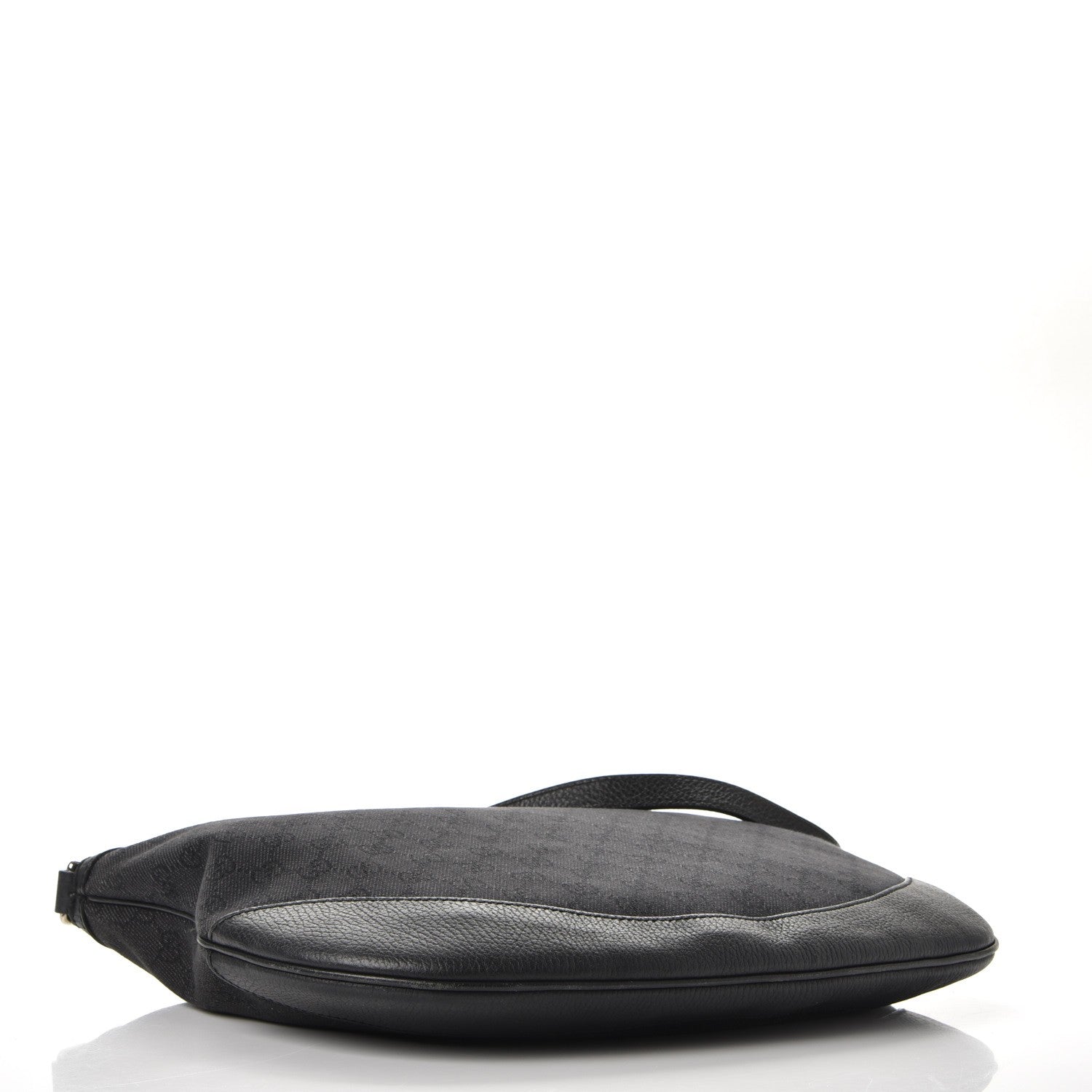 Gucci Denim Monogram Large Half Moon Hobo Black 4 of 11