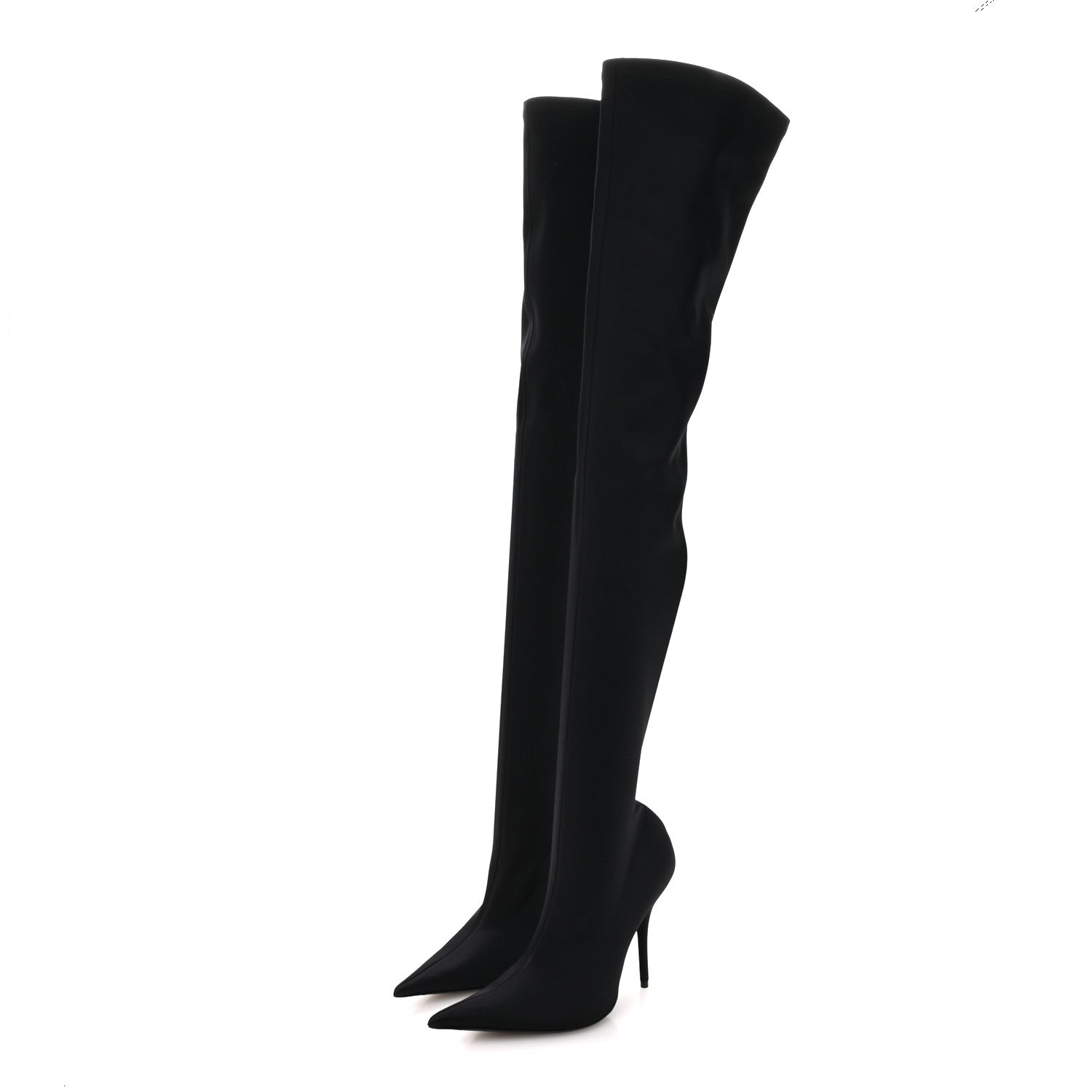 Balenciaga Spandex Pointed Toe Knife 110MM Thigh High Boots 38 Black 4 of 8