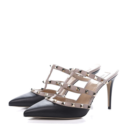 Valentino Garavani Nappa Rockstud 90mm Cage Mules 39.5 Black Poudre 3 of 10