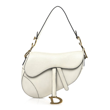 Christian Dior Grained Calfskin Saddle Bag White 1 of 13