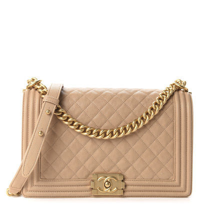 Chanel Caviar Quilted New Medium Boy Flap Beige 1 of 12