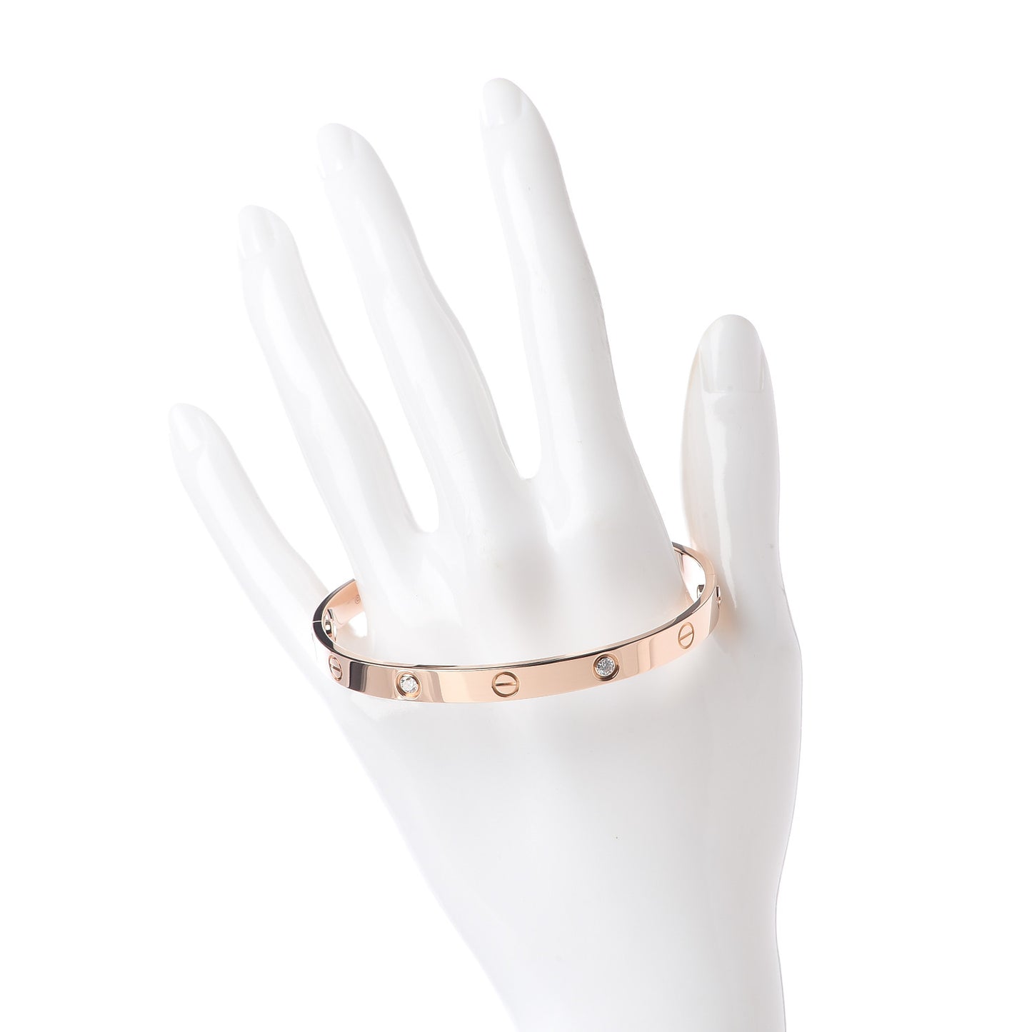 18K Pink Gold 4 Diamond LOVE Bracelet 19