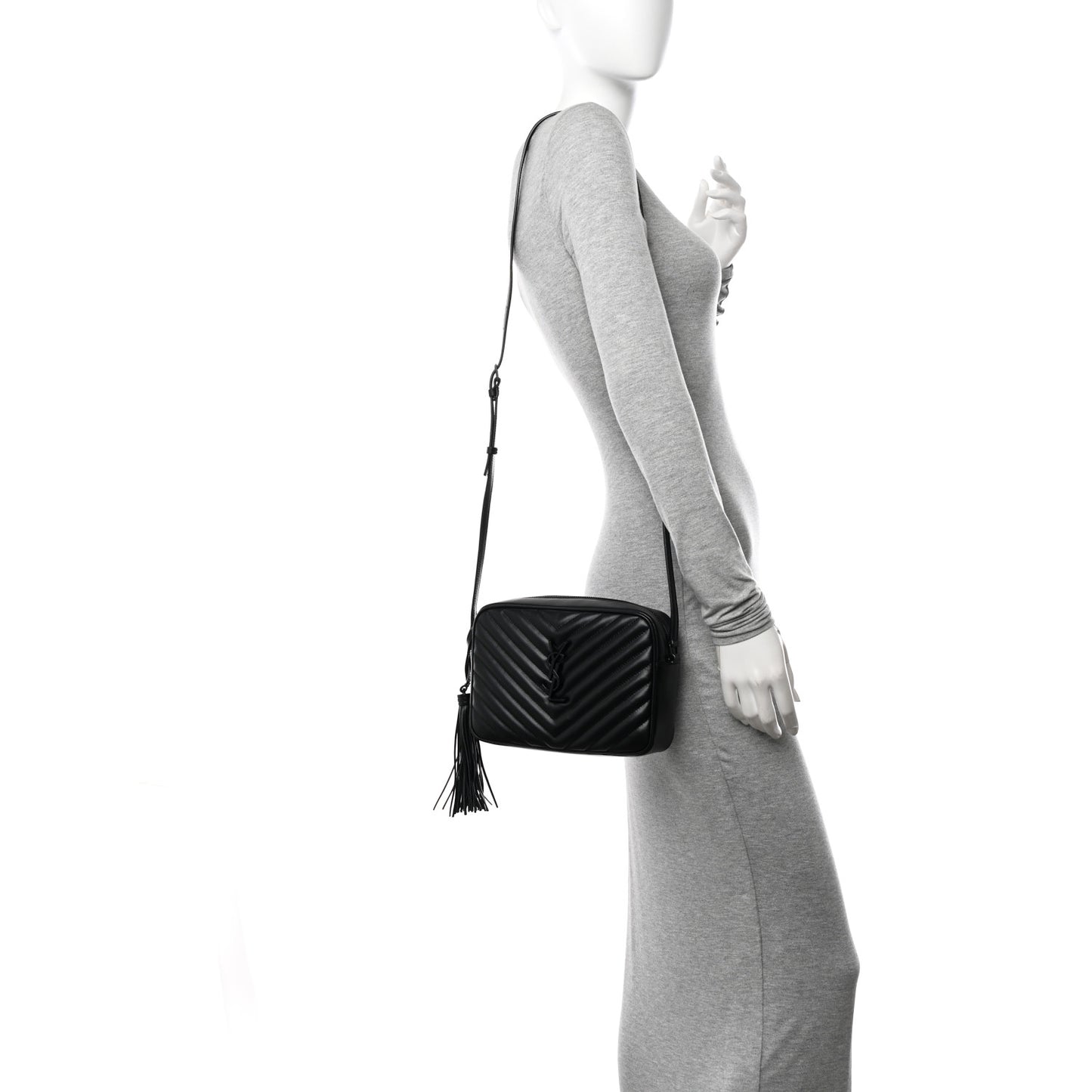 Calfskin Matelasse Monogram Monochrome Lou Camera Bag Black