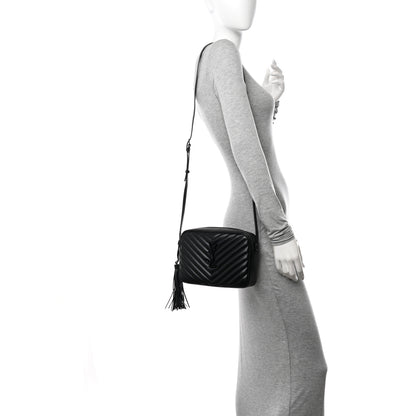 Saint Laurent Calfskin Matelasse Monogram Monochrome Lou Camera Bag Black 2 of 11