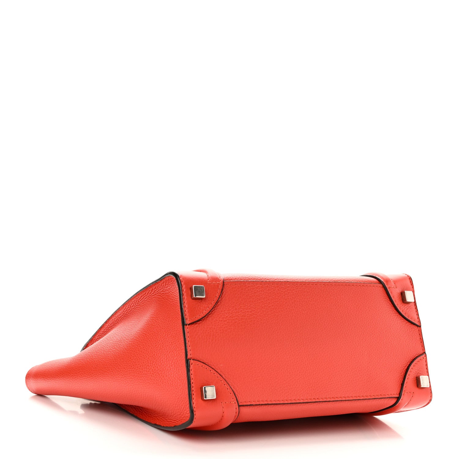 Celine Pebbled Calfskin Micro Luggage Vermillion 3 of 8