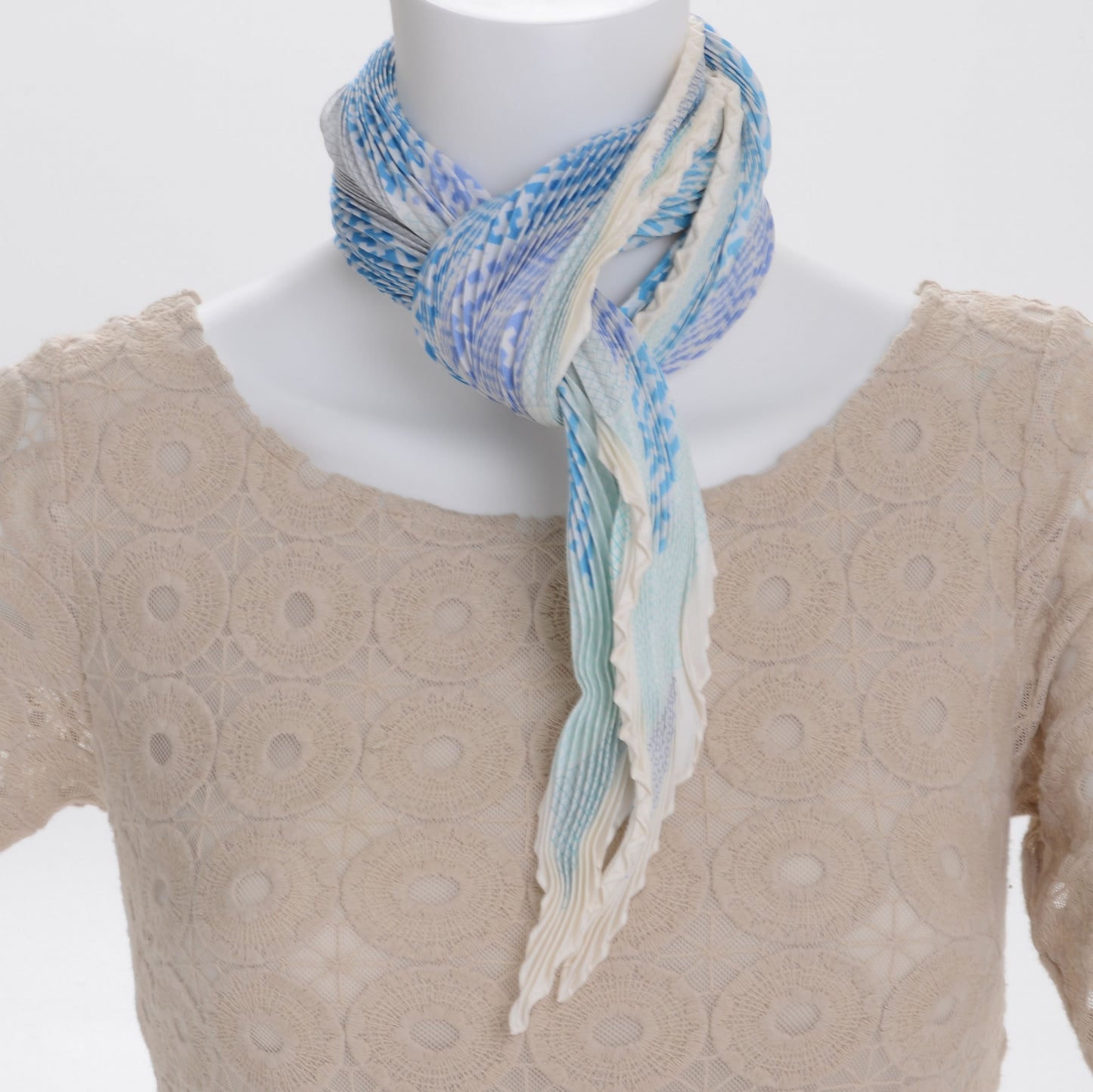 Silk Plisse H En Bias Scarf 90