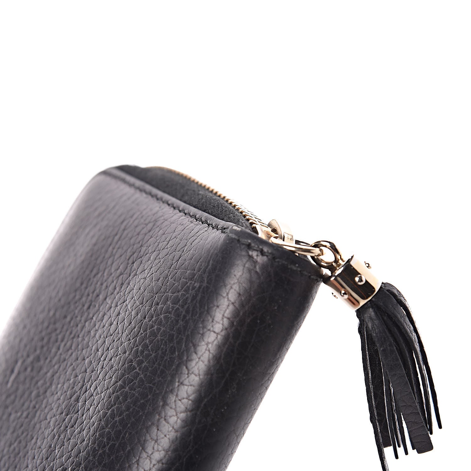 Gucci Pebbled Calfskin Medium Soho Zip Around Wallet Black 10 of 13