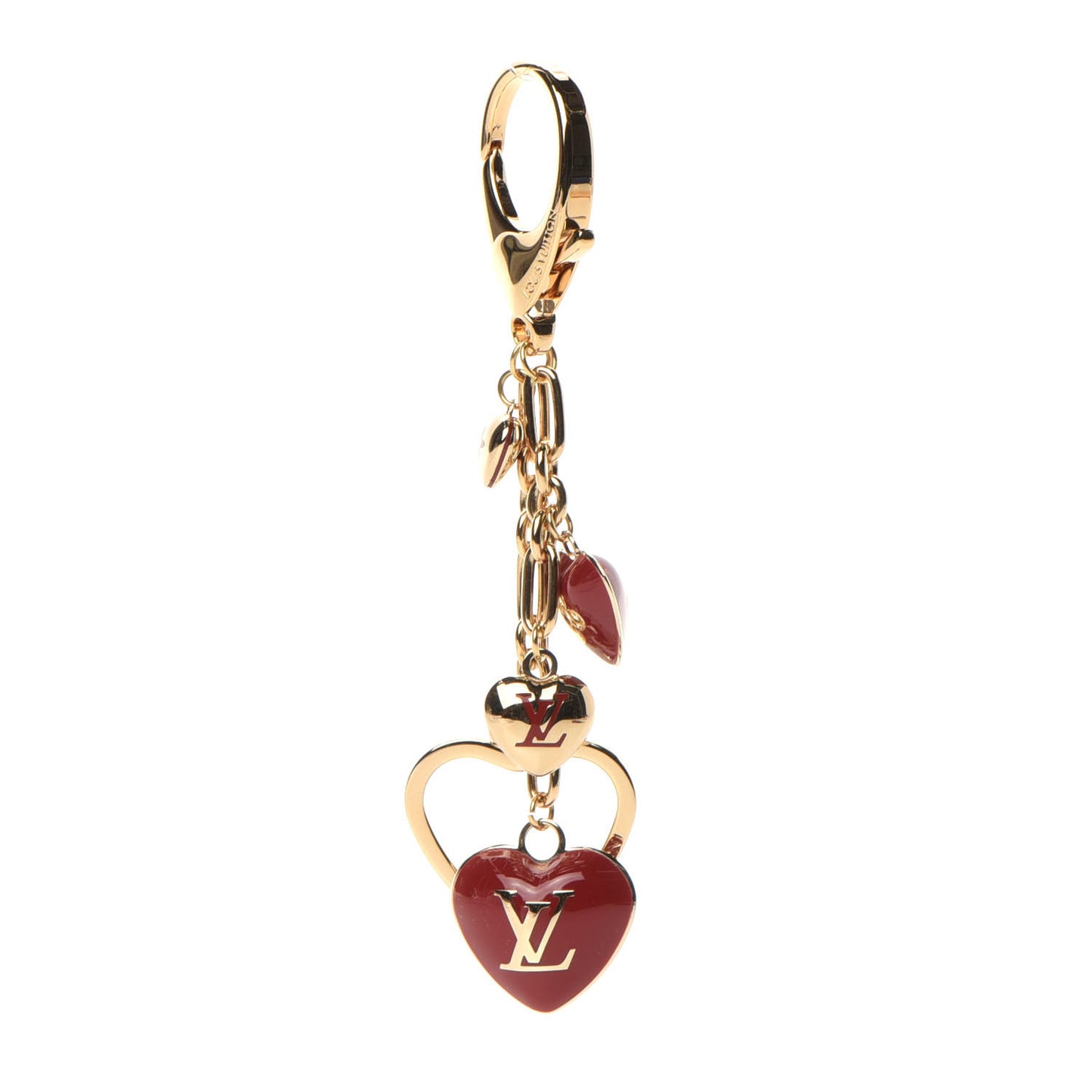Coeurs Heart Bag Charm Key Holder Red
