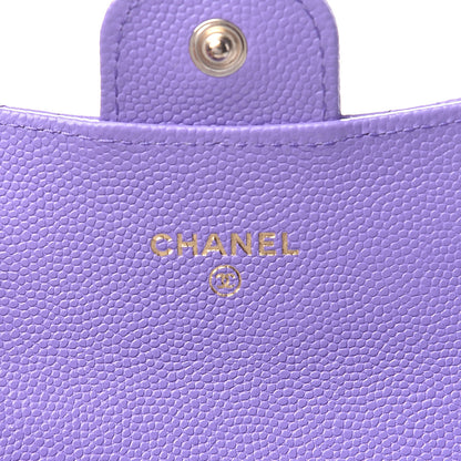 Chanel Caviar Quilted Flap Card Holder Wallet Purple 6 of 7