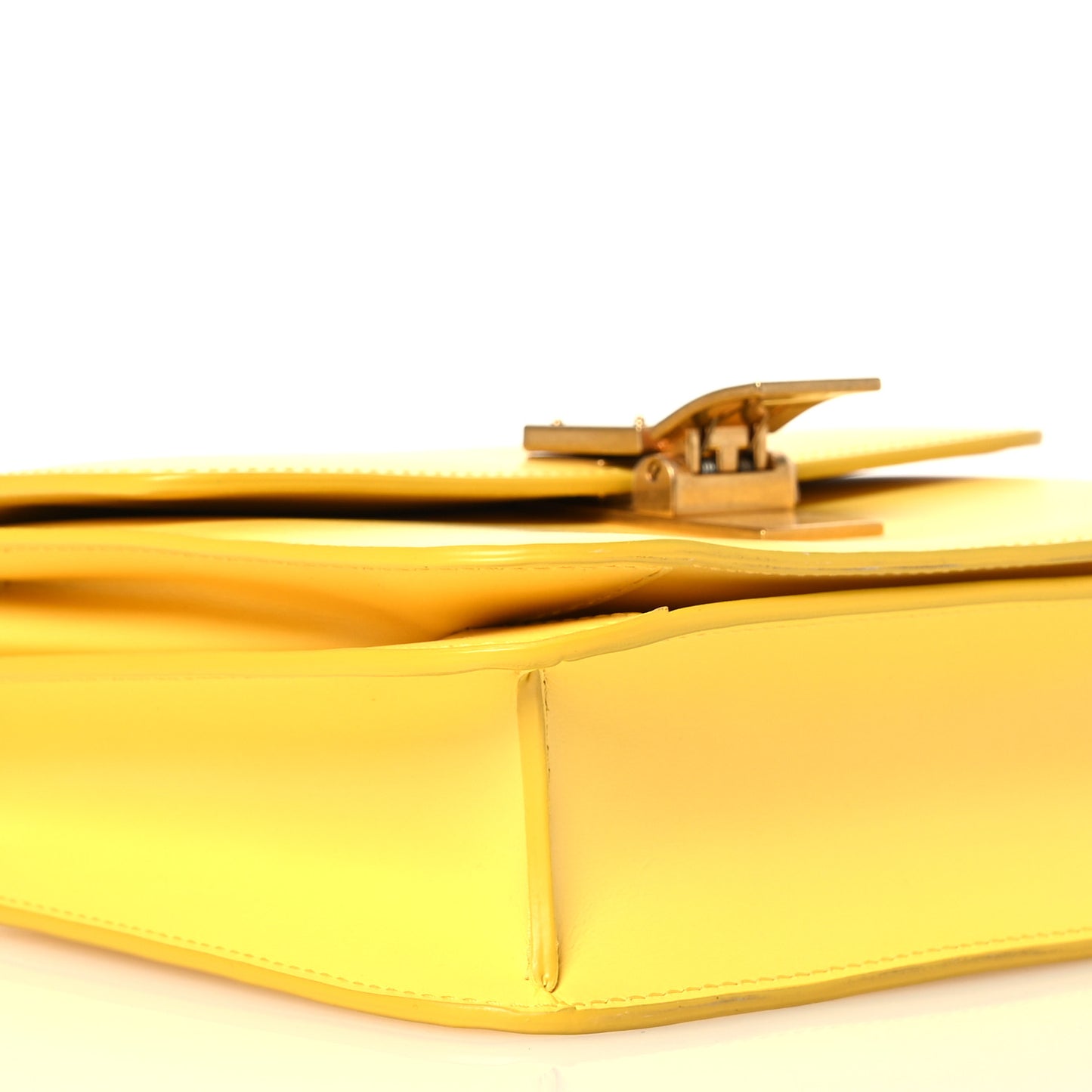 Box Calfskin Teen Classic Box Flap Bag Yellow