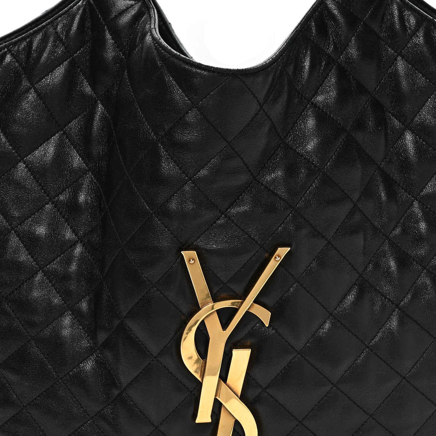 Lambskin Quilted Maxi Icare Shopping Tote Black